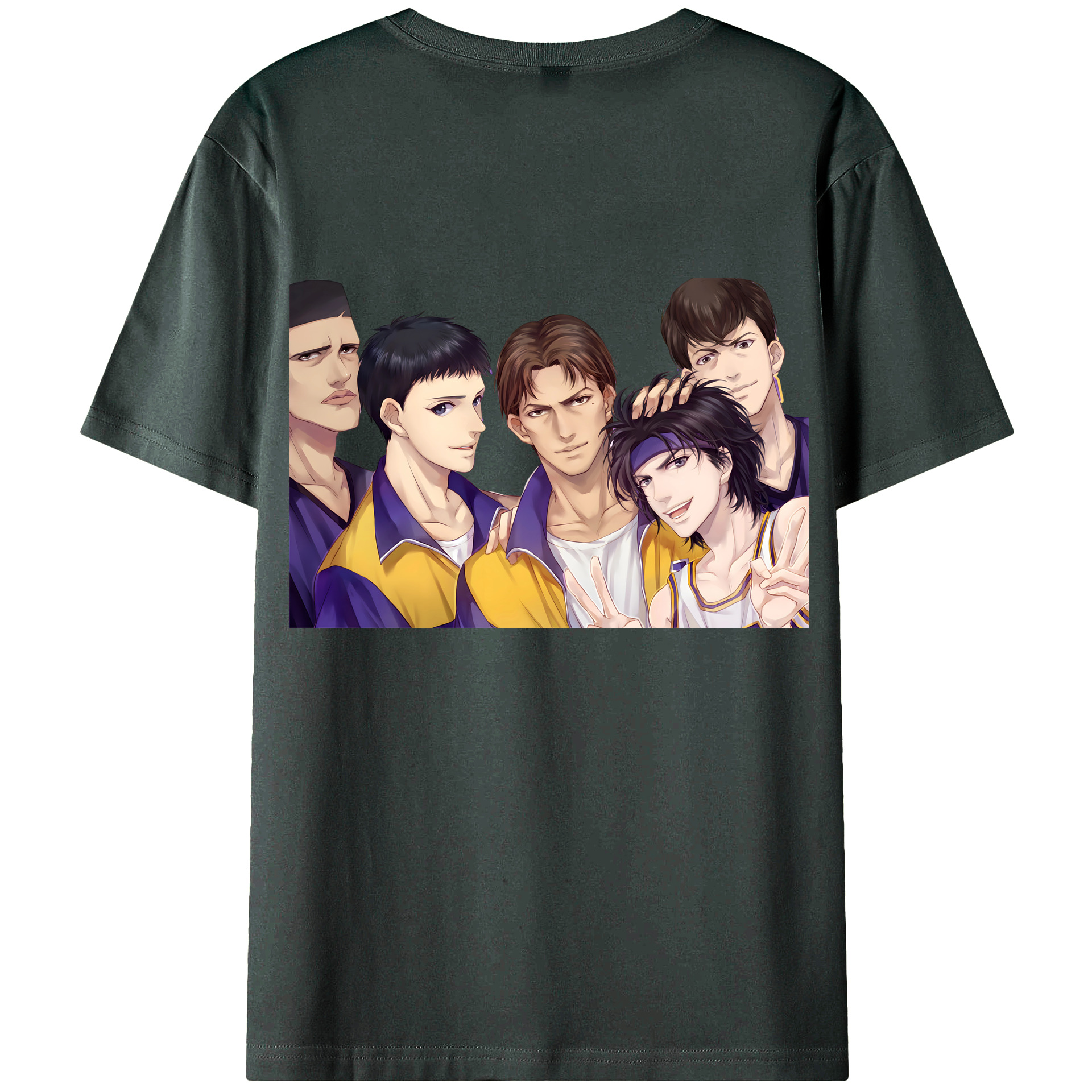 （画像用） SLAM DUNK／スラムダンク 綿100％ メンズ半袖Tシャツ（バックプリント） 通気性